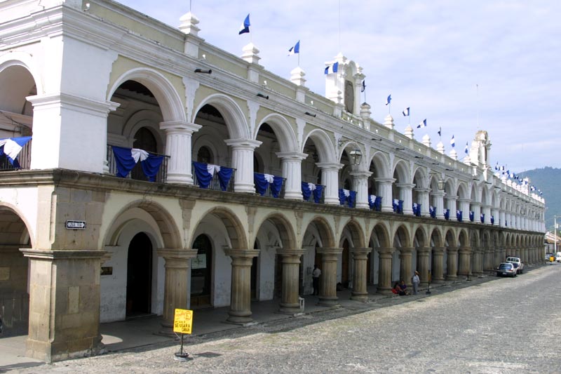 Palacio de los Capitanes Generales, sede la Real Audiencia de Guatemala en la ciudad de Santiago de los Caballeros de Guatemala.