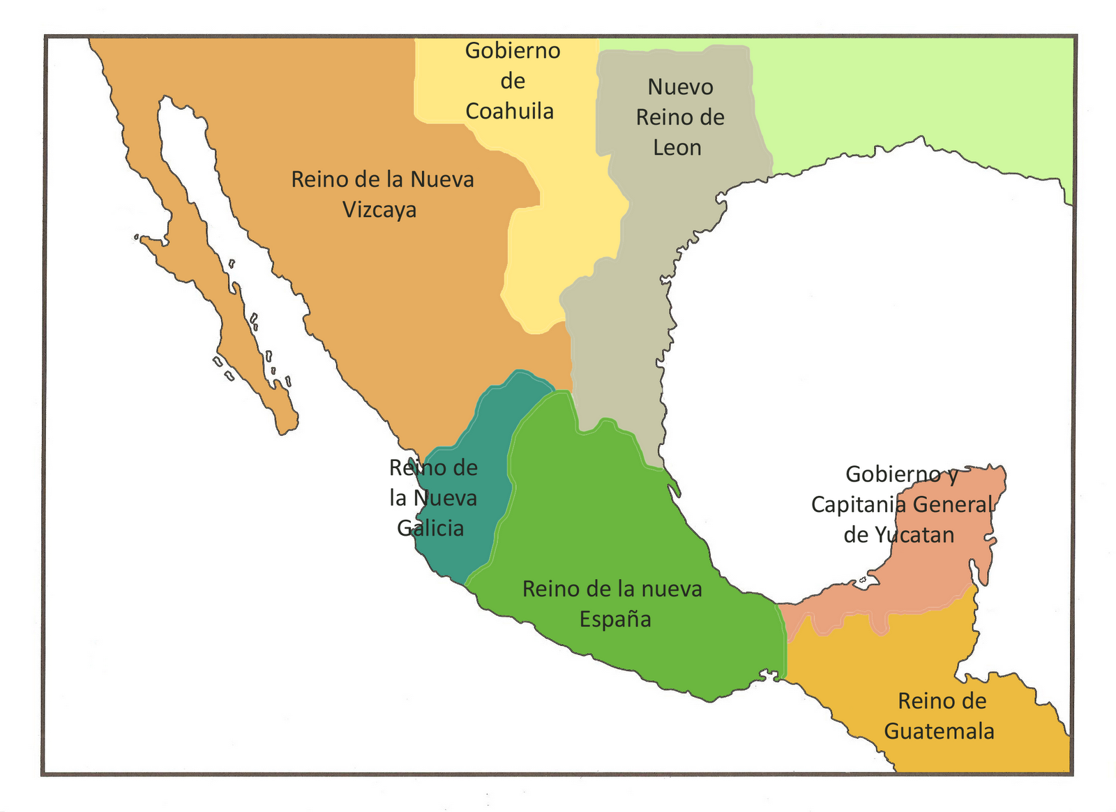 Virreinatos y fronteras americanas – La América española