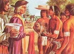 Guacananagarix con Cristobal Colon