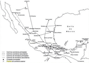 caminos nueva españa 1800