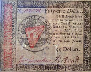 55 dolares estadounidenses (españoles) de 1779