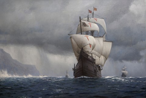 nao-victoria-cruzando-el-estrecho-de-magallanes-oil-on-canvas-mounted-on-panel-150-x-225-cm-2015