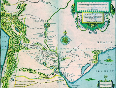 gobernacion de tucuman y rio de laplata. mapa español de 1600