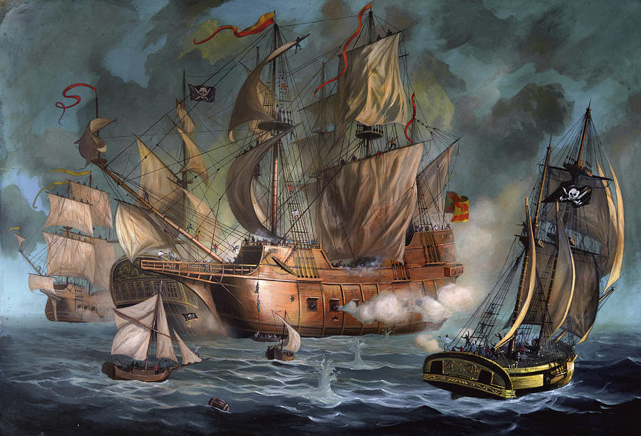 two-spanish-ships-attacked-by-pirates-anton-atanasov-art