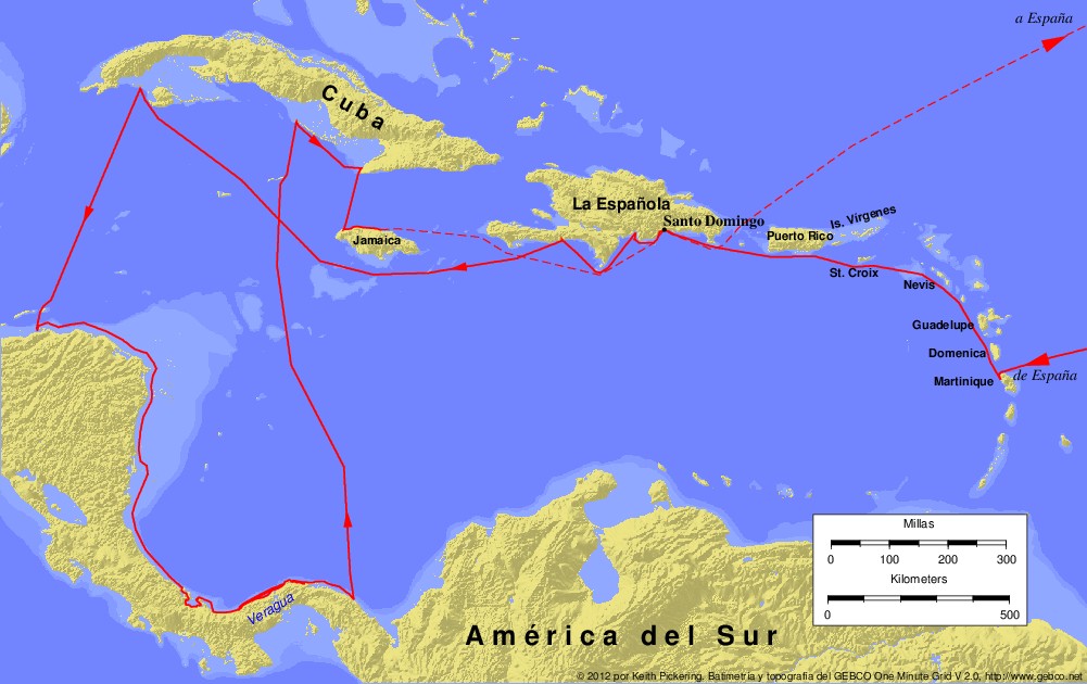 La imagen tiene un atributo ALT vacío; su nombre de archivo es columbus_fourth_voyage_es.jpg